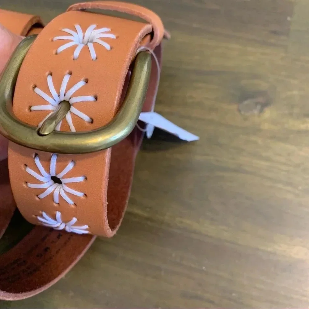 American Eagle Belt Accent Embroidery Faux Leather Western Boho M/L